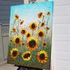 Sunflower Joy Original Acrylic Painting 30 x 36 | Oil And Acrylic Painting in Paintings by DaggArt