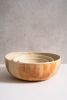 Beige Matte Stoneware Salad Serving Bowl | Serveware by Creating Comfort Lab. Item made of wood