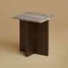 Grey Marble and Oak Nightstand - TINOS by Lebanto | Storage by Lebanto. Item made of oak wood & marble compatible with minimalism and contemporary style