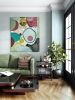Gatherings 11 | Oil And Acrylic Painting in Paintings by Cristina Dalla Valentina. Item composed of canvas compatible with boho and contemporary style