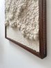 Woven wall art frame (Sea Foam 003) | Wall Sculpture in Wall Hangings by Elle Collins. Item made of oak wood with cotton works with minimalism & contemporary style