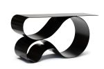 Whorl Console in Matte Black Powder Coated Aluminum | Coffee Table in Tables by Neal Aronowitz. Item composed of aluminum in minimalism or mid century modern style
