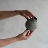 Rounded Vase in Textured Dove Grey Concrete | Vases & Vessels by Carolyn Powers Designs. Item composed of concrete in minimalism or contemporary style