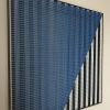 Compose 1  - Blue | Embroidery in Wall Hangings by Fault Lines by Matthias de Vogel. Item made of fabric with brass