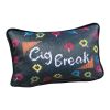 hand-embroidered needlepoint CIG BREAK pillow * OOAK | Pillows by Mommani Threads. Item made of wool works with contemporary & eclectic & maximalism style