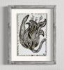 Tulip Vine Original Ink Painting | Watercolor Painting in Paintings by Kelly Watson. Item made of paper works with contemporary & eclectic & maximalism style