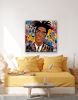 Jean Michel Basquiat, Acrylic on canvas, 48"x48" x 1.5" | Oil And Acrylic Painting in Paintings by Michelle Vella Art. Item made of canvas