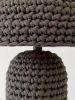 The Knitty Table Lamp in Charcoal | Lamps by Meg Morrison. Item composed of fabric & ceramic compatible with minimalism and mid century modern style