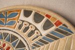 Solstice 15" Handcarved Stoneware Art Platter | Wall Sculpture in Wall Hangings by Clare and Romy Studio. Item composed of stoneware in boho or mid century modern style