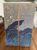 Paper Wave | Mixed Media in Paintings by Trish Sierer Studio. Item composed of wood and paper in boho or japandi style