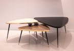 Handcraft Side Table Organic Shape Brass Contour 5 Color | Bedside Table in Tables by Jover + Valls. Item composed of wood & brass compatible with art deco style