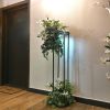 Natural-looking Floor Lamp with Artificial Leaves and Flower | Lamps by Magdyss Boutique. Item composed of wool compatible with minimalism and contemporary style