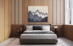 ALPS Gray Mountain Landscape Dyed Wall Tapestry | Macrame Wall Hanging in Wall Hangings by Wallflowers Hanging Art. Item made of oak wood with wool works with boho & country & farmhouse style