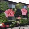 “Hibiscus” mural | Street Murals by Sheri Johnson-Lopez. Item made of synthetic