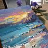 "Mystical Sunset" oil painting | Oil And Acrylic Painting in Paintings by OXYPOINT. Item made of canvas compatible with minimalism and contemporary style