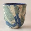 Hand Made Cup, Abstract Botanical Tall Cup Hand-Painted Vase | Drinkware by cursive m ceramics. Item made of stoneware