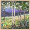 "Beyond the Treeline" small framed painting | Oil And Acrylic Painting in Paintings by Stephanie Thwaites Art. Item composed of canvas and synthetic