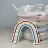 Rainbow cotton rope storage basket | Storage by Crafting the Harvest. Item composed of cotton in boho or contemporary style
