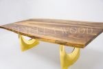 Custom Wooden Live Edge Dining Table | Tables by Tinella Collection. Item composed of walnut and metal in contemporary or country & farmhouse style