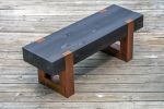 Shou sugi ban cedar notched timber bench | Benches & Ottomans by RealSimpleWood LLC