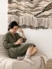 Wall Hanging in Natural Fibers "Life As It Is" | Macrame Wall Hanging in Wall Hangings by Rebecca Whitaker Art. Item made of walnut with cotton
