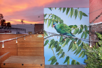 Green Parrot | Murals by Celeste Byers | Block Party Highland Park in Los Angeles