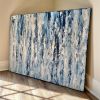 Large Abstract Blue Textured Painting | Mixed Media in Paintings by Intuitive Arts Shop. Item made of canvas works with boho & minimalism style