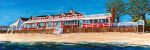 Way Up Along, The Red Inn from the Sea | Oil And Acrylic Painting in Paintings by Ann Gorbett Palette Knife Paintings | The Red Inn in Provincetown. Item composed of synthetic