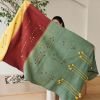 Avocado Green Multi Color Warm Hues Blanket Throw | Linens & Bedding by Studio Variously. Item in minimalism or contemporary style