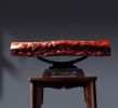 26" Imperial Crimson-Gold Coiling Dragon Wealth Decor | Sculptures by Dynasty Artisan. Item made of wood works with contemporary & eclectic & maximalism style