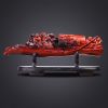 Imperial Wood 5 Children Wealth Ship Feng Shui Decor Art | Sculptures by Dynasty Artisan. Item made of wood works with contemporary & eclectic & maximalism style