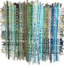 Blue and Green Drips | Tapestry in Wall Hangings by Shiri Phillips Designs. Item composed of canvas and paper in minimalism or mid century modern style