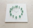 Mocap "white/green" Illusionistic Wall Clock | Decorative Objects by JAN PAUL. Item composed of wood and metal in mid century modern or contemporary style