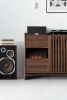 FUSE – record storage: crafted walnut cabinet for turntables | Sideboard in Storage by Mo Woodwork | Stalowa Wola in Stalowa Wola. Item made of walnut compatible with minimalism and mid century modern style