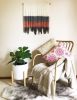 FROSTFIRE Grey Ombré Pink Textile Wall Hanging, Dip Dye Fibe | Macrame Wall Hanging in Wall Hangings by Wallflowers Hanging Art. Item made of oak wood with wool works with boho & mid century modern style