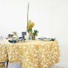 Yan - Mustard Blockprint Tablecloth | Linens & Bedding by ichcha. Item composed of cotton