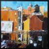Afternoon In The City | Oil And Acrylic Painting in Paintings by Ann Gorbett Palette Knife Paintings. Item composed of synthetic