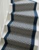 Handwoven Woolen Blue Runner Rug | Rugs by Evergreen Carpets. Item made of wool works with boho & minimalism style