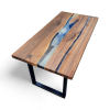 Custom Ultra Clear Epoxy Table | Dining Table in Tables by Ironscustomwood. Item made of walnut & metal compatible with contemporary and country & farmhouse style