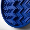 Brutalist Yves Klein Blue Wood Wall Art: Round YKB | Wall Sculpture in Wall Hangings by Studio DeSimoneWayland. Item composed of birch wood in eclectic & maximalism or art deco style