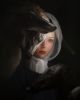 Portrait of a girl with borzois | Oil And Acrylic Painting in Paintings by Ksenia Buridanova. Item composed of canvas and synthetic