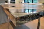Walnut with epoxy inlay table | Dining Table in Tables by Abodeacious. Item made of walnut with steel works with contemporary & industrial style