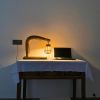 Reclaimed Ox Yoke & Rattan Sculptural Table Lamp Plowman's L | Lamps by Loom&Drift. Item composed of wood compatible with minimalism and mid century modern style