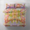 Belgian Linen Fabric Art Panel: Blossom by Dorothy Fagan | Textiles by Dorothy Fagan Fine Arts. Item composed of linen in boho or mid century modern style