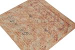 Distressed Tribal Square rug in Orange, Red & Blue pattern | Area Rug in Rugs by Rug and Kilim