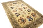 Vintage Beige Floral 13X19 Heriz Sultanabad Persian Rug | Area Rug in Rugs by Magic Rugs. Item made of wool works with traditional & transitional style