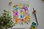 Orig. Watercolor Painting/Custom Monogram Floral Watercolor | Paintings by Swapna Khade. Item made of paper
