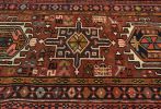 Vintage Rusty Red Geometric 2'4X9'6 Karajeh Runner Rug | Rugs by Magic Rugs. Item made of cotton