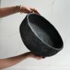 Giant Centerpiece Bowl in Carbon Black Concrete | Decorative Bowl in Decorative Objects by Carolyn Powers Designs. Item made of concrete works with minimalism & contemporary style