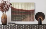KIMBERLEY Landscape Textile Wall Hanging with Macrame detail | Tapestry in Wall Hangings by Wallflowers Hanging Art. Item composed of fiber in boho or mid century modern style